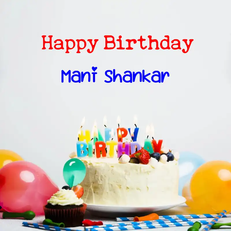 Happy Birthday Mani Shankar Cake Balloons Card
